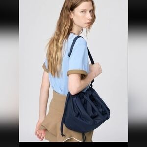 Uniqlo Navy Blue  Draw String Bag With Inner Pockets-NWT